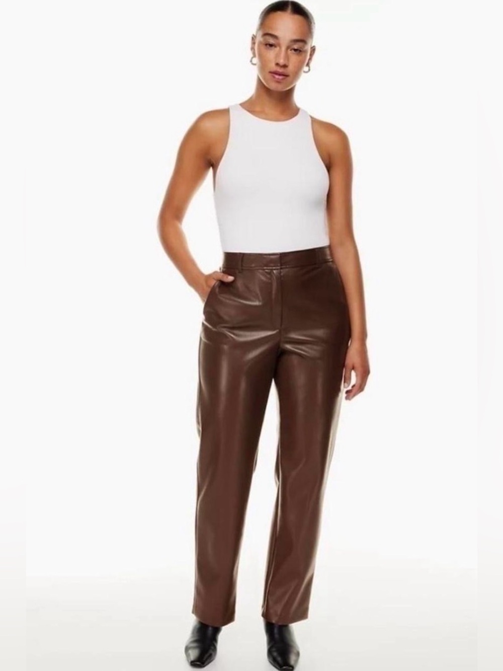 Artiza Babaton Vegan Leather Pants Brown Size 4